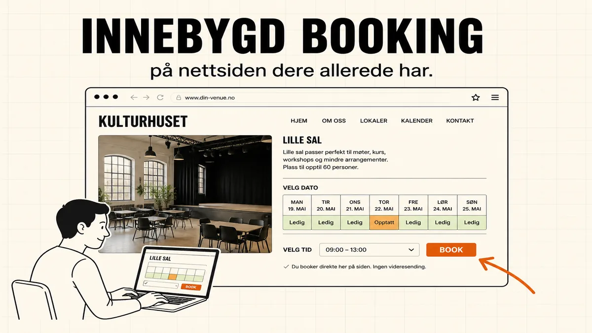 Innebygd booking på egen nettside